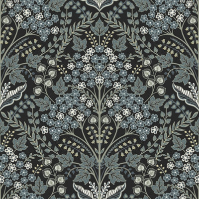 Galerie Mulberry Tree Grey Floral Leaf Wallpaper Roll