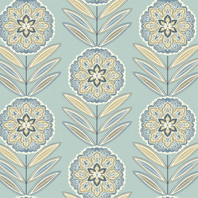 Galerie Mulberry Tree Light Blue Floral Wallpaper Roll