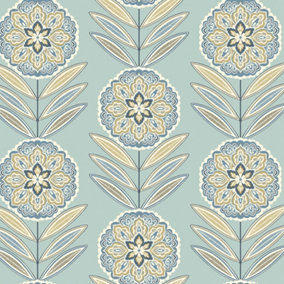 Galerie Mulberry Tree Light Blue Floral Wallpaper Roll