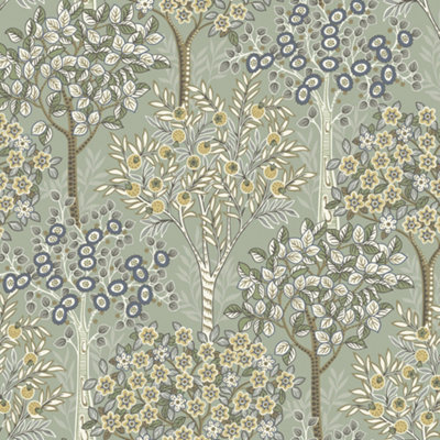 Galerie Mulberry Tree Light Green Grove Wallpaper Roll