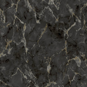 Galerie Natural FX 2 Black Marble Effect Wallpaper Roll