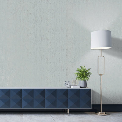Galerie Natural FX 2 Blue Metallic Crackle Bark Effect Wallpaper Roll