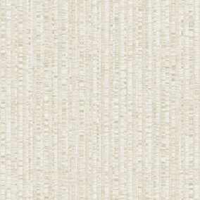 Galerie Natural FX 2 Cream Bamboo Stripe Sheen Wallpaper Roll