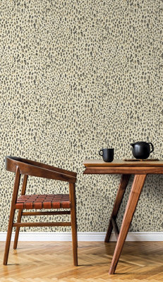 Galerie Natural FX 2 Cream Leopard Spots Matte A4 Wallpaper Sample