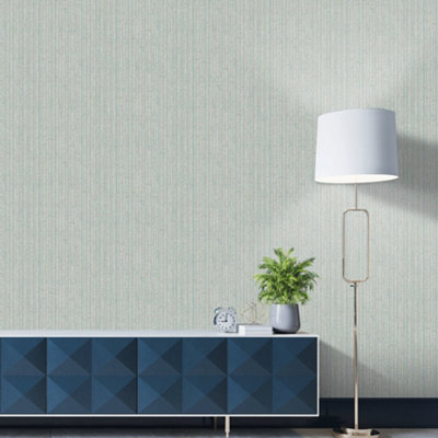 Galerie Natural FX 2 Light Blue/Cream Bamboo Stripe Matte Wallpaper Roll