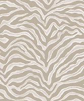 Galerie Natural Fx Beige Zebra Embossed Wallpaper