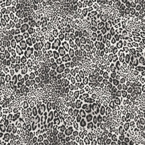 Galerie Natural Fx Black Leopard Embossed Wallpaper