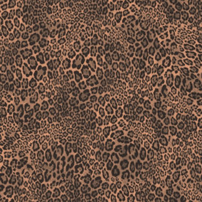 Galerie Natural Fx Bronze Brown Leopard Embossed Wallpaper