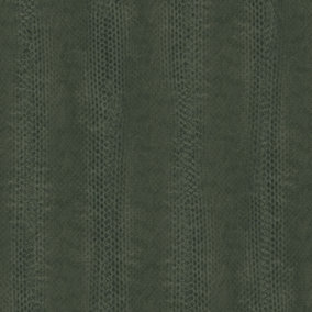 Galerie Natural Fx Green Reptile Stripe Embossed Wallpaper
