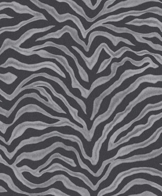 Galerie Natural Fx Silver Grey Zebra Embossed Wallpaper