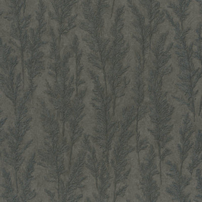 Galerie Natural Opulence Bronze Blue Feathery Tree Wallpaper Roll