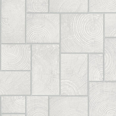 Galerie Natural Opulence Cream Wood Block Wallpaper Roll