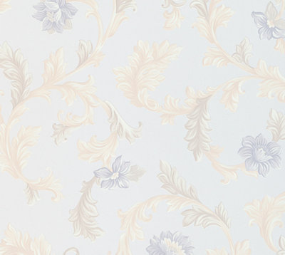 Galerie Neapolis 3 Blue Acanthus Trail Embossed Wallpaper DIY at B&Q