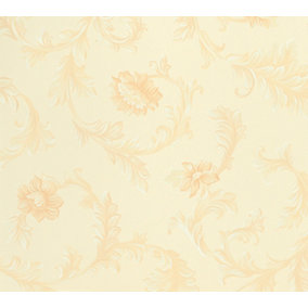 Galerie Neapolis 3 Cream Gold Acanthus Trail Embossed Wallpaper