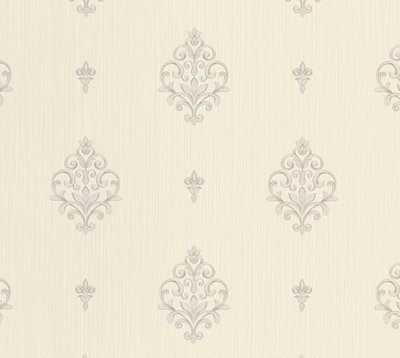 Galerie Neapolis 3 Cream Pearl Medallion Uno Embossed Wallpaper