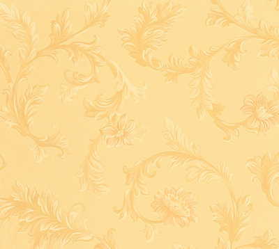 Galerie Neapolis 3 Orange Acanthus Trail Embossed Wallpaper