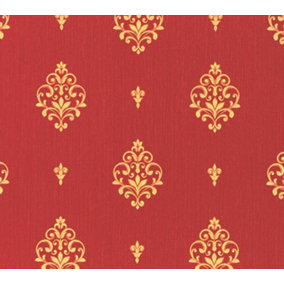 Galerie Neapolis 3 Red Gold Medallion Uno Embossed Wallpaper