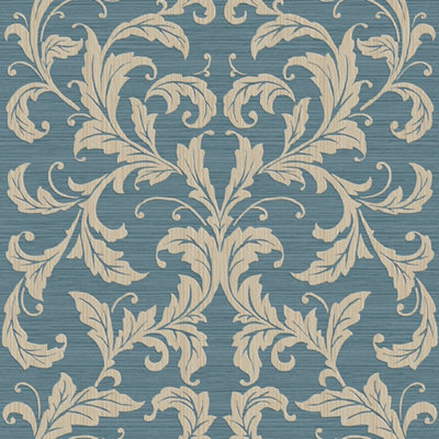 Galerie Nordic Elements Blue Embossed Linear Damask Wallpaper Roll