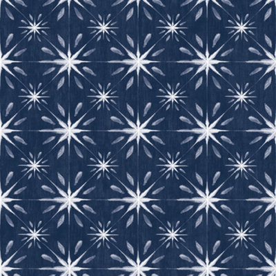 Galerie Nordic Elements Blue Geometric Starburst Effect Wallpaper Roll