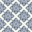 Galerie Nordic Elements Blue Metallic Hmong Tile Effect Wallpaper Roll