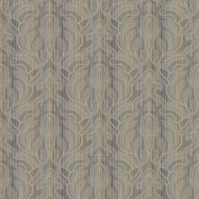 Galerie Nordic Elements Bronze Embossed Metallic Paisley Stripe Wallpaper Roll