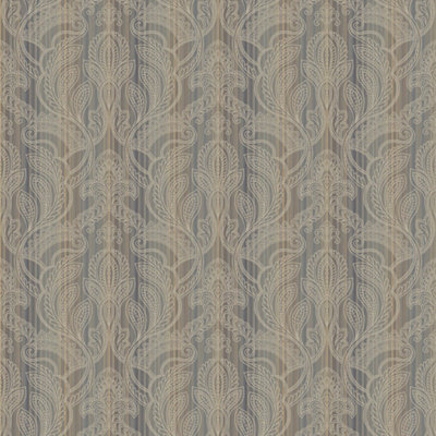 Galerie Nordic Elements Bronze Embossed Metallic Paisley Stripe Wallpaper Roll