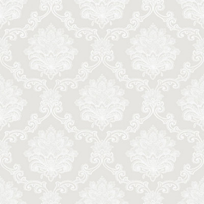 Galerie Nordic Elements Cream La Dentelle Damask Wallpaper Roll