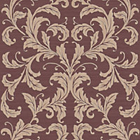 Galerie Nordic Elements Red Embossed Linear Damask Wallpaper Roll