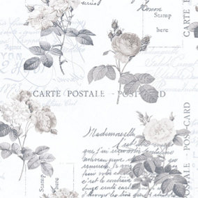 Galerie Nostalgie Beige Postale Rose Smooth Wallpaper