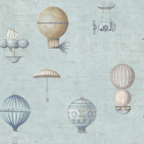 Galerie Nostalgie Blue Air Ships Smooth Wallpaper