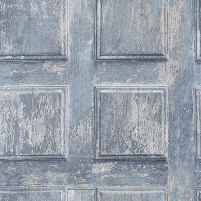 Galerie Nostalgie Blue Beige Door Smooth Wallpaper