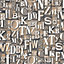 Galerie Nostalgie Bronze Brown Block Letters Smooth Wallpaper