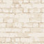 Galerie Nostalgie Cream Brick Wall Smooth Wallpaper