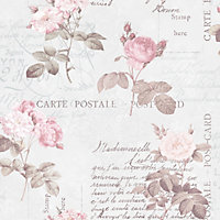 Galerie Nostalgie Pink Postale Rose Smooth Wallpaper
