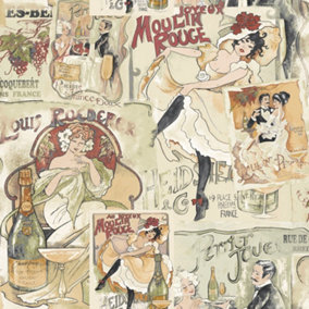 Galerie Nostalgie Red Champagne Posters Smooth Wallpaper