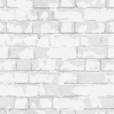 Galerie Nostalgie Silver Grey Brick Wall Smooth Wallpaper