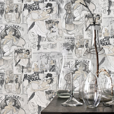 Galerie Nostalgie Silver Grey Champagne Posters Smooth Wallpaper