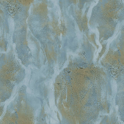 Galerie Opulence Blue Marble Texture Embossed Wallpaper