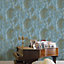 Galerie Opulence Blue Marble Texture Embossed Wallpaper