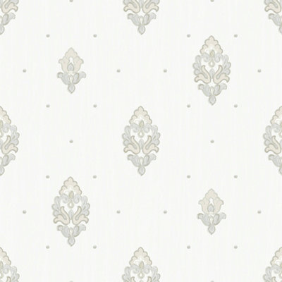 Galerie Opulence Cream Beige Italian Motif Embossed Wallpaper