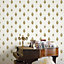 Galerie Opulence Green Gold Cream Italian Motif Embossed Wallpaper