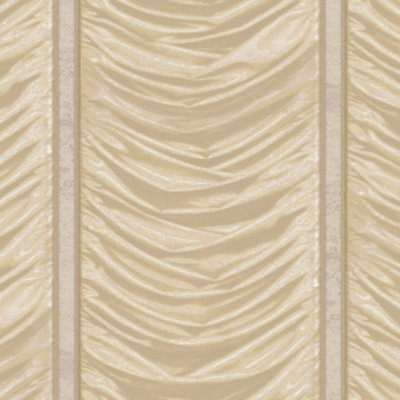 Galerie Opulence Yellow Gold Drape Effect Embossed Wallpaper