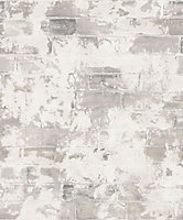 Galerie Organic Textures Beige Grey Brick Textured Wallpaper