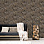 Galerie Organic Textures Black Gold Agate Tile Textured Wallpaper