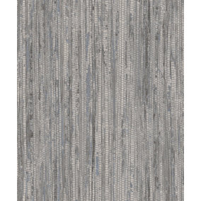 Galerie Organic Textures Blue Grey Rough Grass Textured Wallpaper