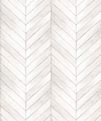 Galerie Organic Textures Cream Chevron Wood Textured Wallpaper