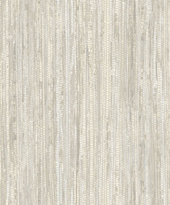 Galerie Organic Textures Cream Grey Rough Grass Textured Wallpaper
