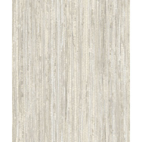 Galerie Organic Textures Cream Grey Rough Grass Textured Wallpaper