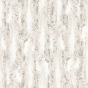 Galerie Organic Textures Cream Light Grey Chinchilla Fur Textured Wallpaper