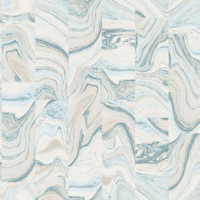 Galerie Organic Textures Cream Turquoise Agate Tile Textured Wallpaper